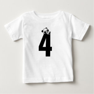 Camiseta Para Bebê 4º aniversário Idade 4 T-shirts de Urso Panda