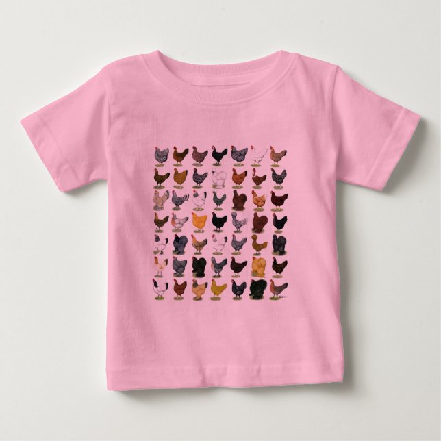 Camiseta Para Bebê 49 Galinhas (Frente)