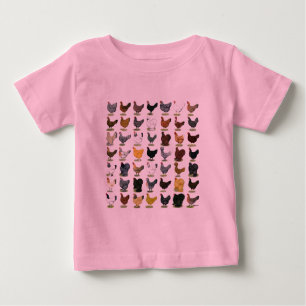 Camiseta Para Bebê 49 galinhas da galinha