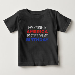 Camiseta Para Bebê 4 de julho Celebração de aniversário EUA Engra
