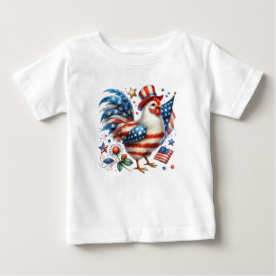 Camiseta Para Bebê 4 de julho Chicken Clipart-61531