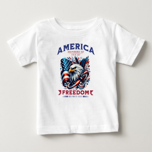 Camiseta Para Bebê 4 de julho de American Eagle Sublimation-61901 (Frente)