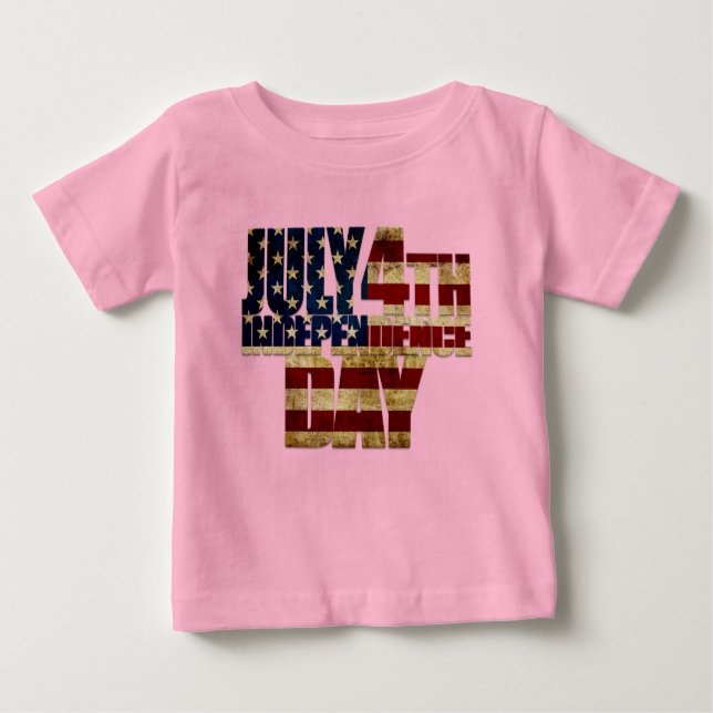 Camiseta Para Bebê 4 de julho Dia da Independência 002 (Frente)