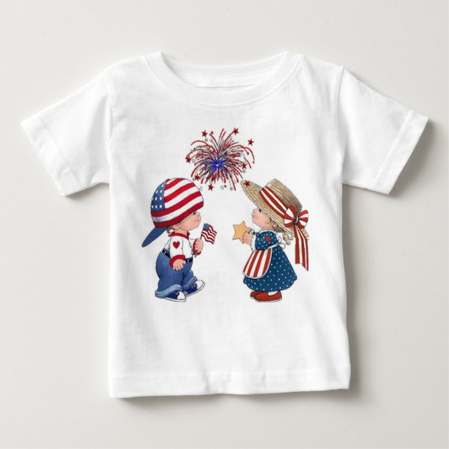 Camiseta Para Bebê 4 de julho Infante (Frente)