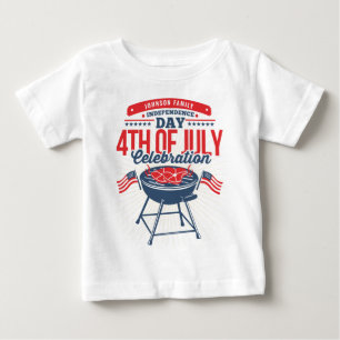 Camiseta Para Bebê 4 de julho Reunião da Família Grill do CHURRASCO