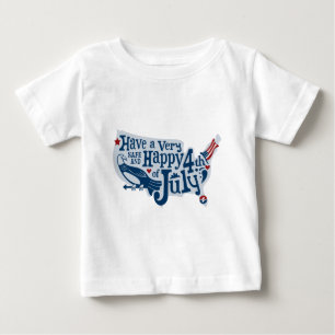 Camiseta Para Bebê 4 De Julho Seguro E Feliz