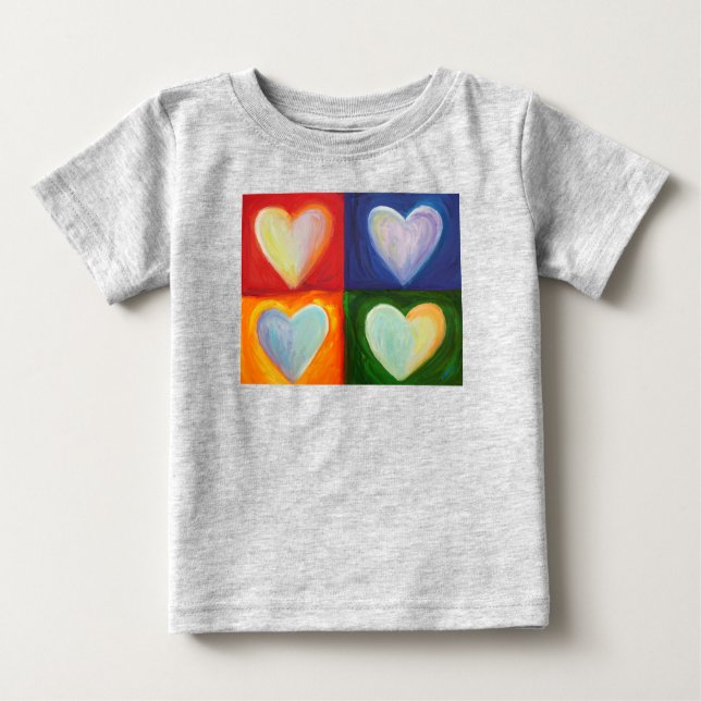 Camiseta Para Bebê 4 Love Hearts Art Custom Shirts (Frente)