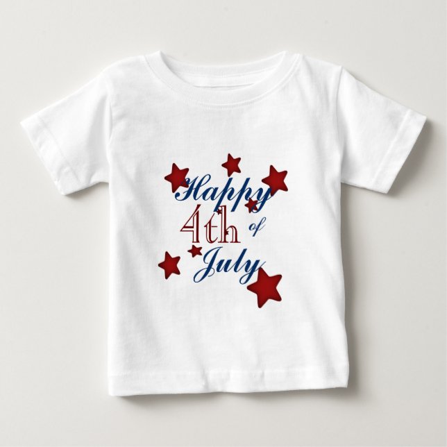 Camiseta Para Bebê 4o feliz do Tshirt de julho (Frente)