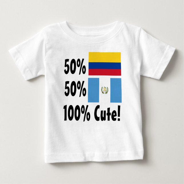 Camiseta Para Bebê 50% Colombiana 50% Guatemala 100% Cuta (Frente)