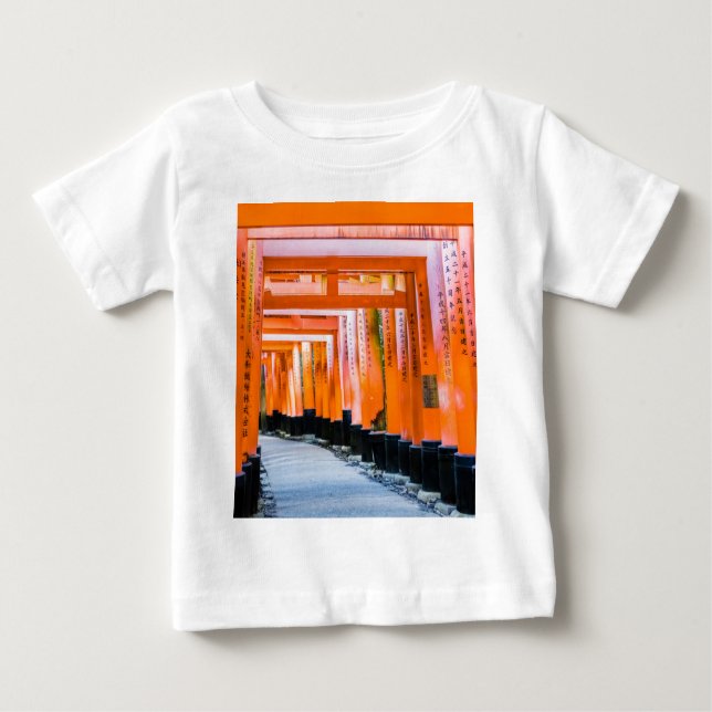 Camiseta Para Bebê 50 tons de laranja - Senbon Torii, Quioto (Frente)