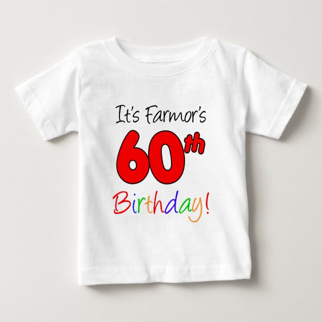 Camiseta Para Bebê 60º Aniversário do Farmor Avó Sueca (Frente)