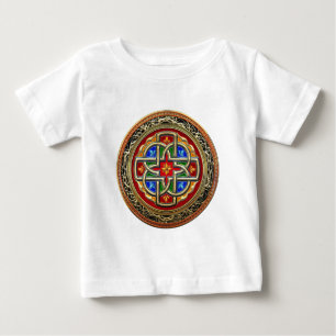 Camiseta Para Bebê [600] Cruz Celta [Dourado+Enamel]