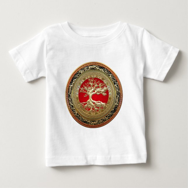 Camiseta Para Bebê [600] Treasure Trove: Celtic Tree of Life [Dourado (Frente)