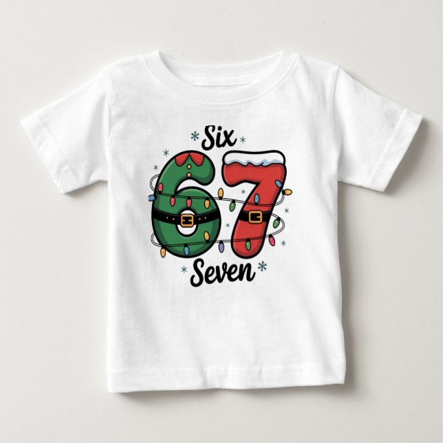 Camiseta Para Bebê 67 Luzes de Natal Meme (Frente)