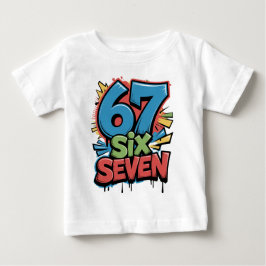 Camiseta Para Bebê 67 Six Seven Colorful Pop Art Graphic Tee for Fun 