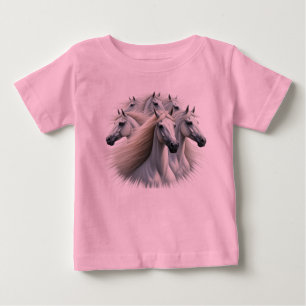 Camiseta Para Bebê 6 cavalos brancos