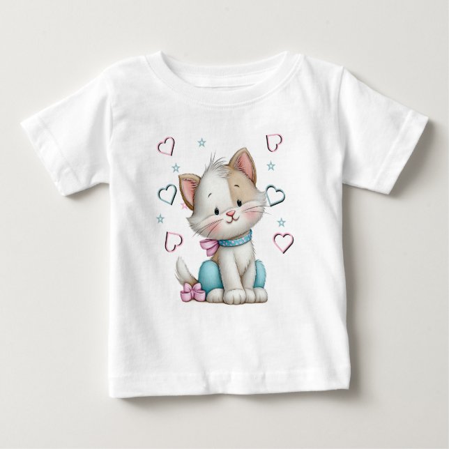Camiseta Para Bebê 80 Doce 20 Caos Gato (Frente)