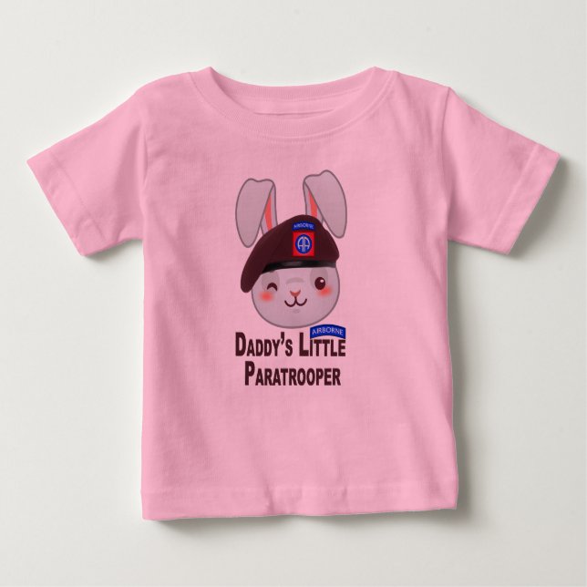 Camiseta Para Bebê "82º Coelhinho Paraquedista" (Frente)