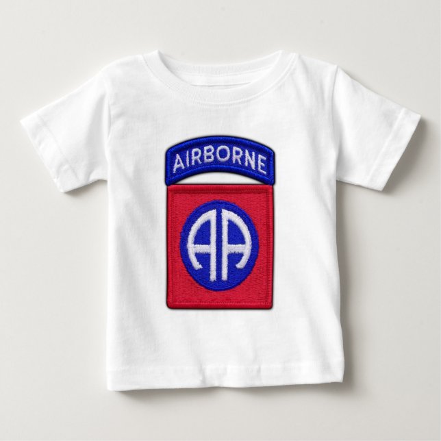 Camiseta Para Bebê 82nd ABN Div transportado por via aérea controla (Frente)