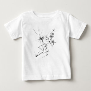 Camiseta Para Bebê 95 Arte de Tatuagem Tribal Abstrata Preto e Branco
