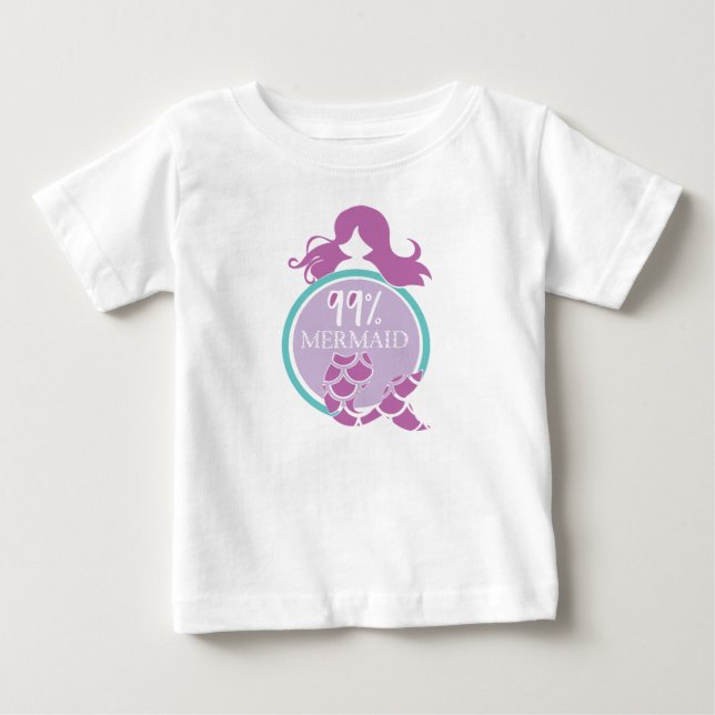 Camiseta Para Bebê 99% Sereia (Frente)