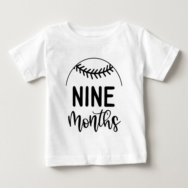 Camiseta Para Bebê 9 Meses de Beball Baby Milestone - (Frente)