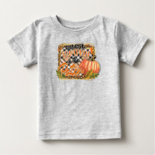 Camiseta Para Bebê A Abóbora Mais Justa Na Xadrez E No Leopardo.