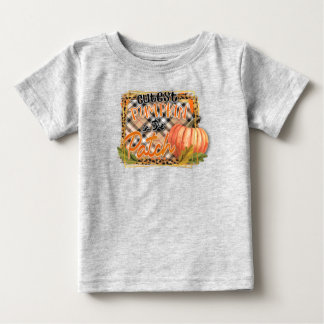 Camiseta Para Bebê A Abóbora Mais Justa Na Xadrez E No Leopardo.