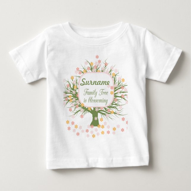 Camiseta Para Bebê A árvore da família é brilhante (Frente)