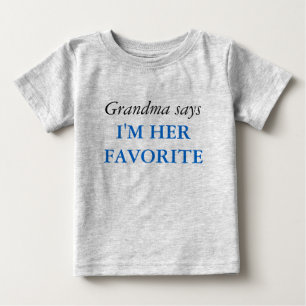 Camiseta Para Bebê A avó diz - o t-shirt favorito