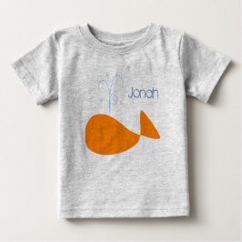 Camiseta Para Bebê A baleia de Jonah alaranjado caçoa o t-shirt