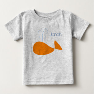 Camiseta Para Bebê A baleia de Jonah alaranjado caçoa o t-shirt