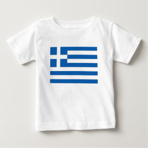 Camiseta Para Bebê A bandeira da Grécia
