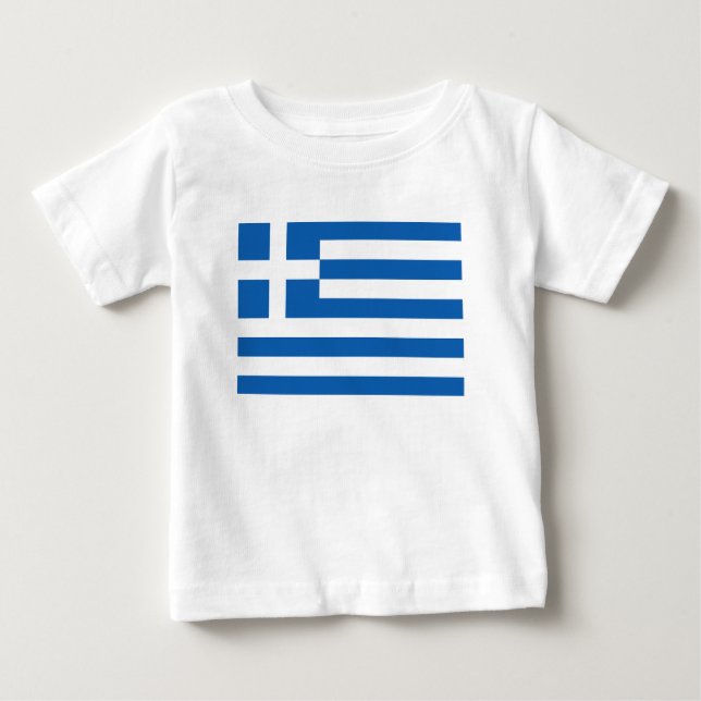 Camiseta Para Bebê A bandeira da Grécia  (Frente)