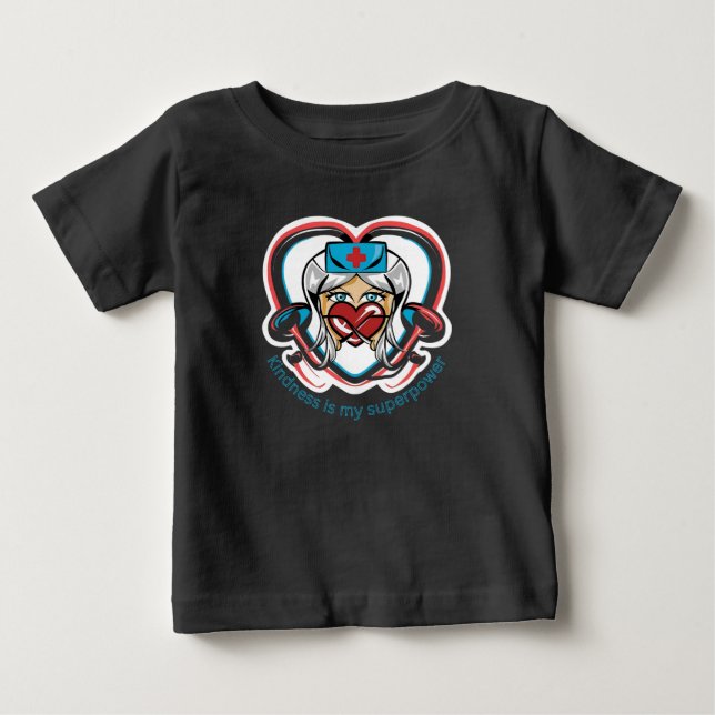 Camiseta Para Bebê A bondade é o meu superpoder (Frente)