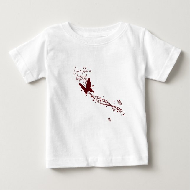 Camiseta Para Bebê A borboleta fofa (Frente)