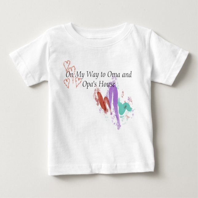 Camiseta Para Bebê A caminho de Oma e Opa (Frente)