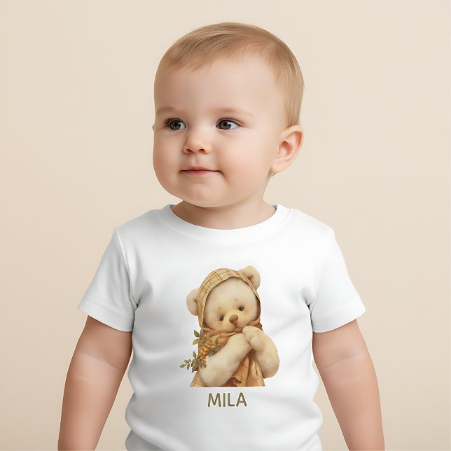 Camiseta Para Bebê A Camiseta Bebê Urso Teddy Retro (Criador carregado)