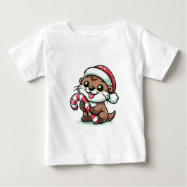 Camiseta Para Bebê A Cartoon de Natal