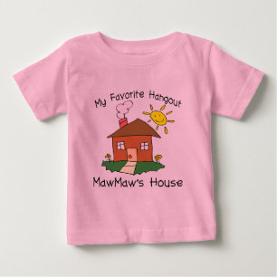 Camiseta Para Bebê A casa de MawMaw favorito do lugar frequentado