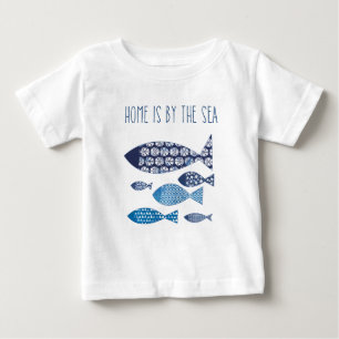 Camiseta Para Bebê A casa litoral da arte é pelo mar