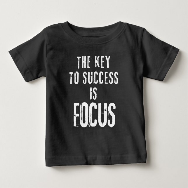 Camiseta Para Bebê A chave para o sucesso é focar a motivação (Frente)