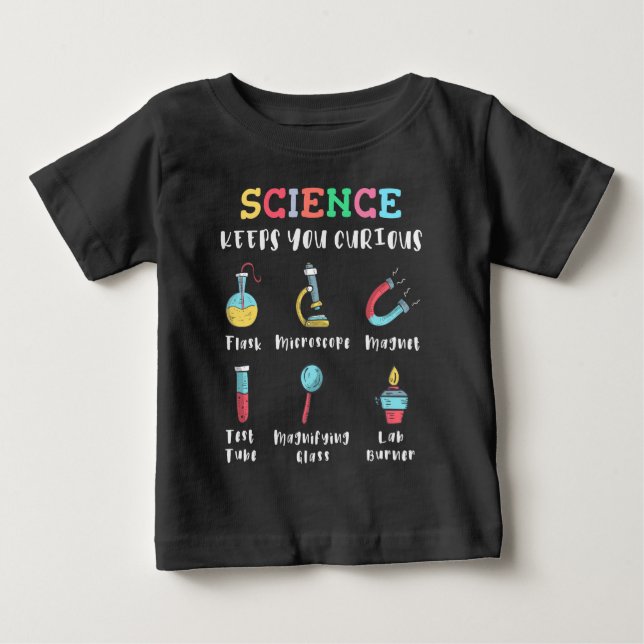 Camiseta Para Bebê A ciência mantém você curioso (Frente)