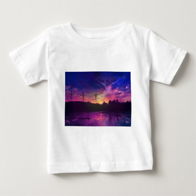 Camiseta Para Bebê A crucificação do Jesus Cristo (Frente)