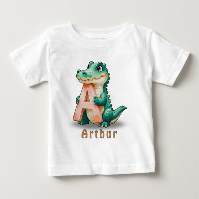 Camiseta Para Bebê A é de Jacaré – Camiseta de Bebê Personalizada com (Frente)