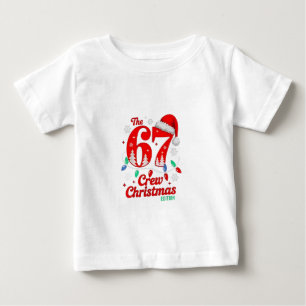 Camiseta Para Bebê A Equipe de Natal 67 Edição Six Seven Brainrot