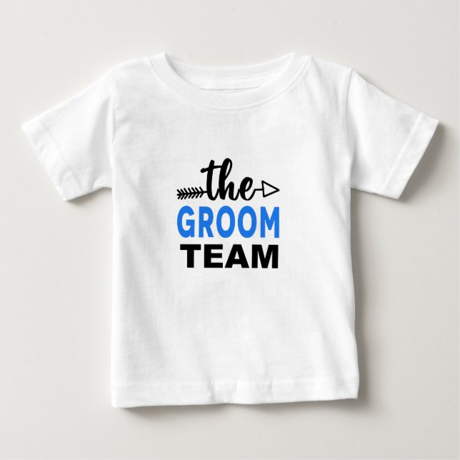 Camiseta Para Bebê A Equipe do Noivo Azul (Frente)