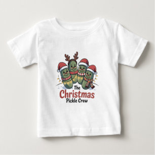 Camiseta Para Bebê A Equipe do Pepino de Natal Amantes de Pepino Papa