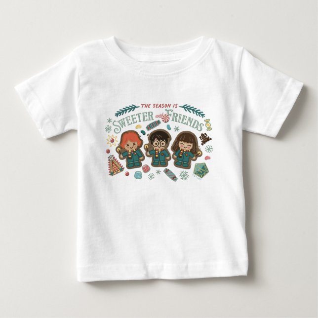 Camiseta Para Bebê A Estação é Mais Doce com Amigos (Frente)