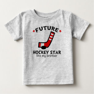 Camiseta Para Bebê A estrela futura do hóquei gosta de meu irmão